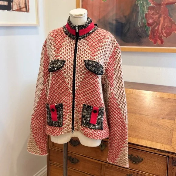 Tricot Chic Zip Up Cardigan